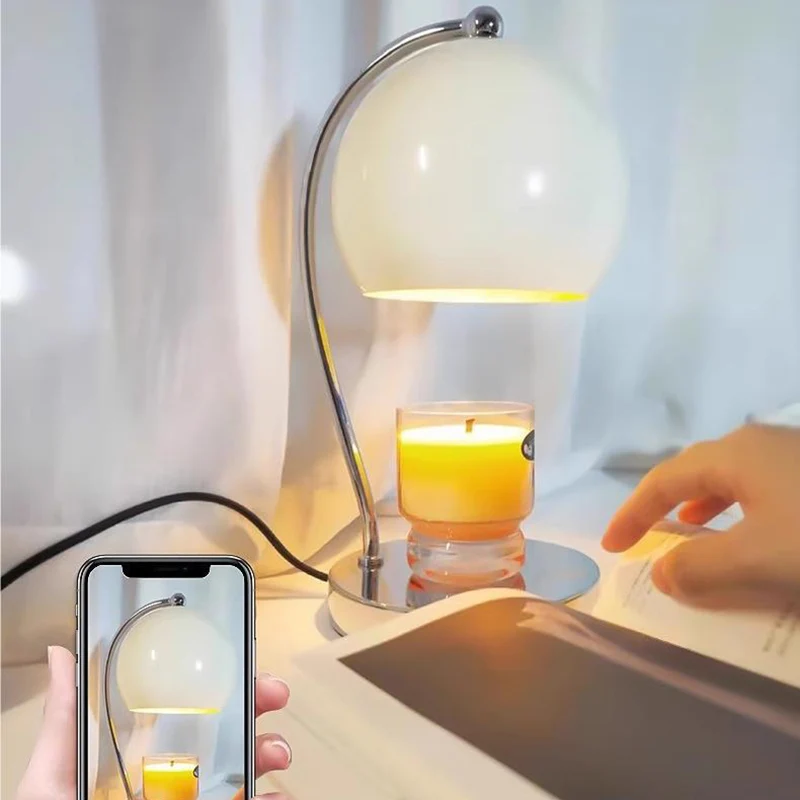 Contemporary Scandinavian Spherical Shape Iron Glass 1-Light Melting Wax Table Lamp For Bedroom