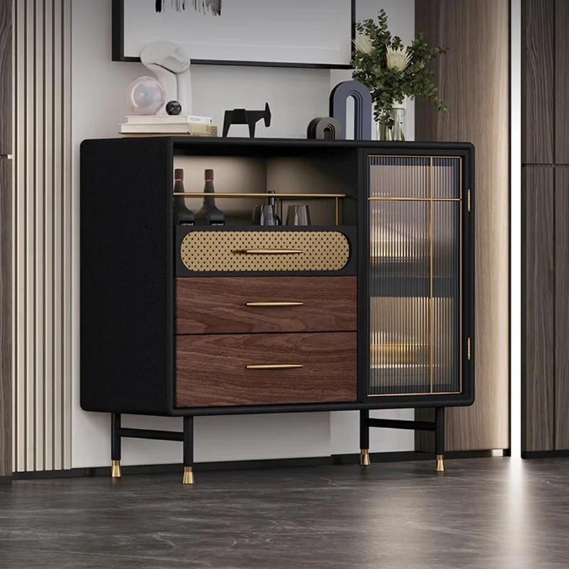 Modern Luxury Rectangular Plywood Stainless Steel Carbon Steel Glass Copper Storage Cabinet For Entryway
