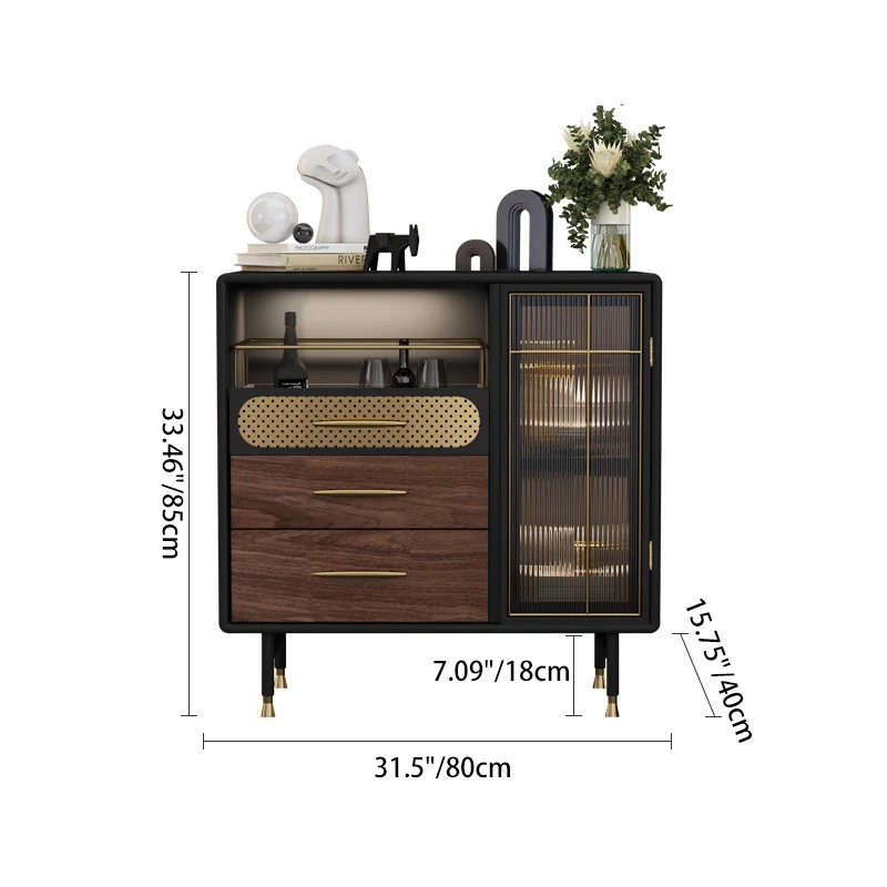 Modern Luxury Rectangular Plywood Stainless Steel Carbon Steel Glass Copper Storage Cabinet For Entryway