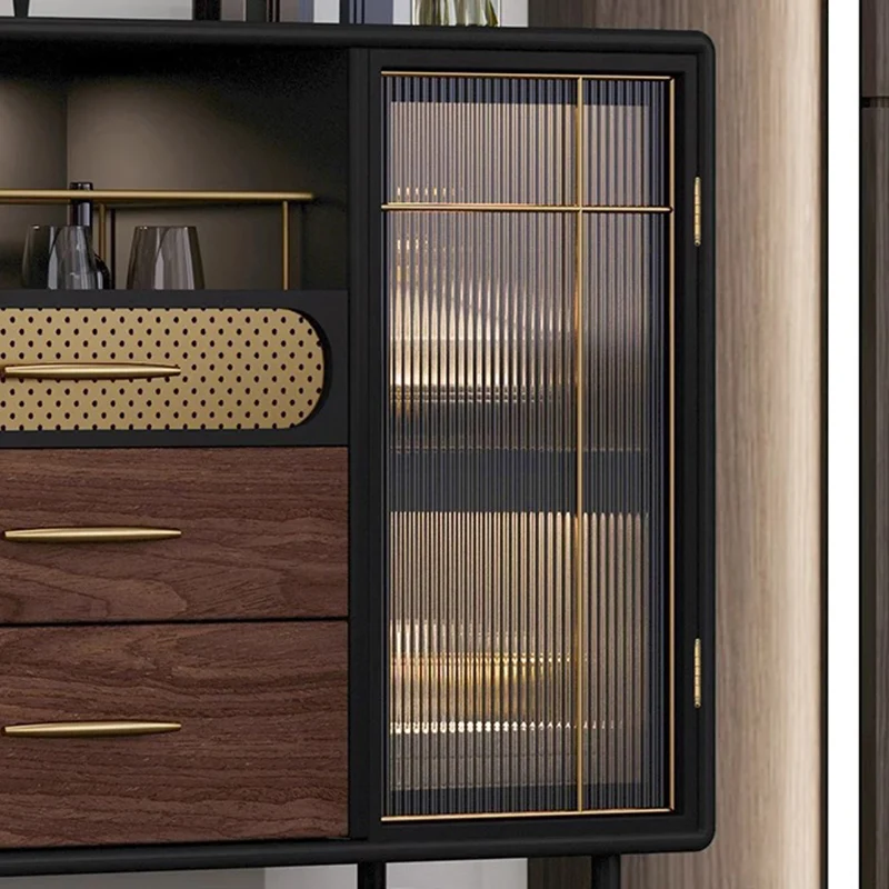 Modern Luxury Rectangular Plywood Stainless Steel Carbon Steel Glass Copper Storage Cabinet For Entryway