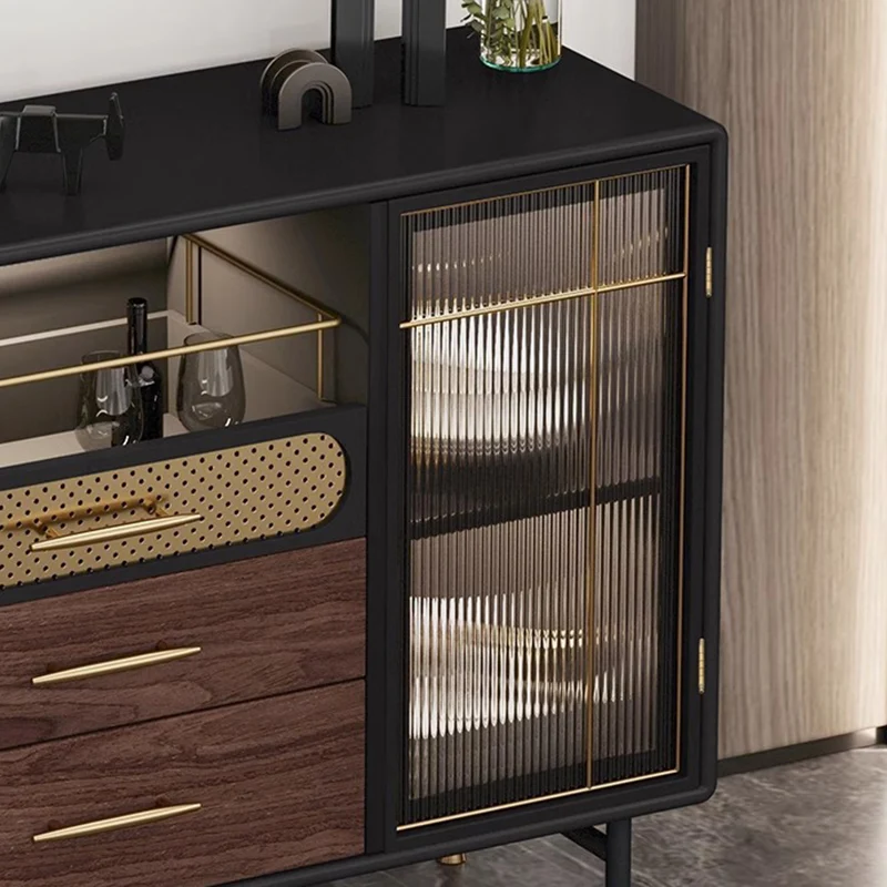 Modern Luxury Rectangular Plywood Stainless Steel Carbon Steel Glass Copper Storage Cabinet For Entryway