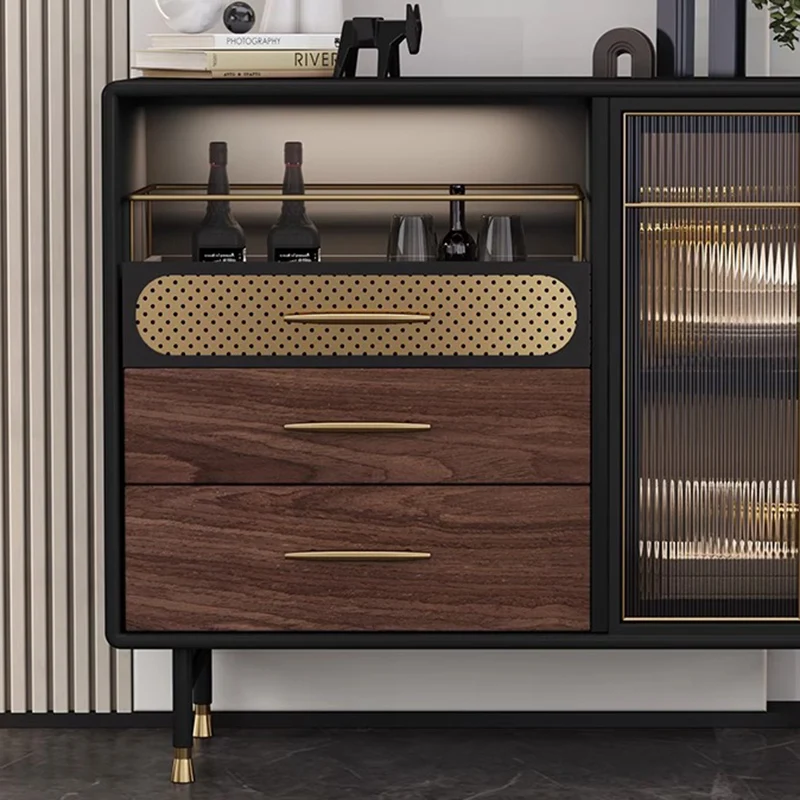 Modern Luxury Rectangular Plywood Stainless Steel Carbon Steel Glass Copper Storage Cabinet For Entryway