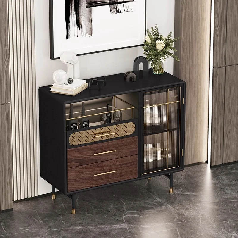 Modern Luxury Rectangular Plywood Stainless Steel Carbon Steel Glass Copper Storage Cabinet For Entryway
