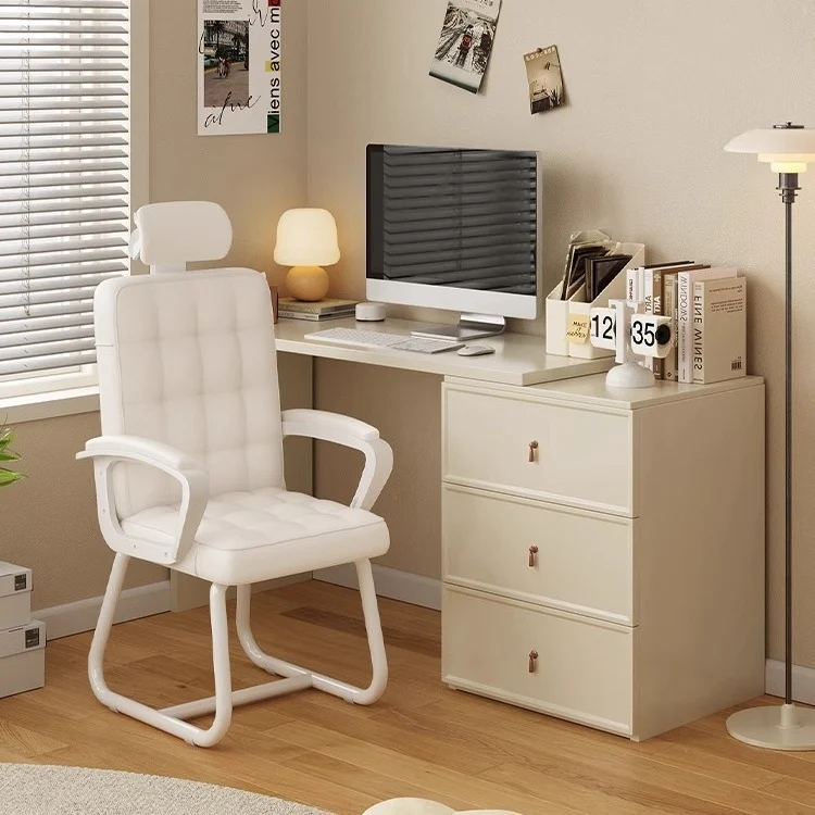 Modern Simplicity Rectangular PU Leather Carbon Steel Nylon Plywood Latex Desk Chair Backrest Armrest For Home Office