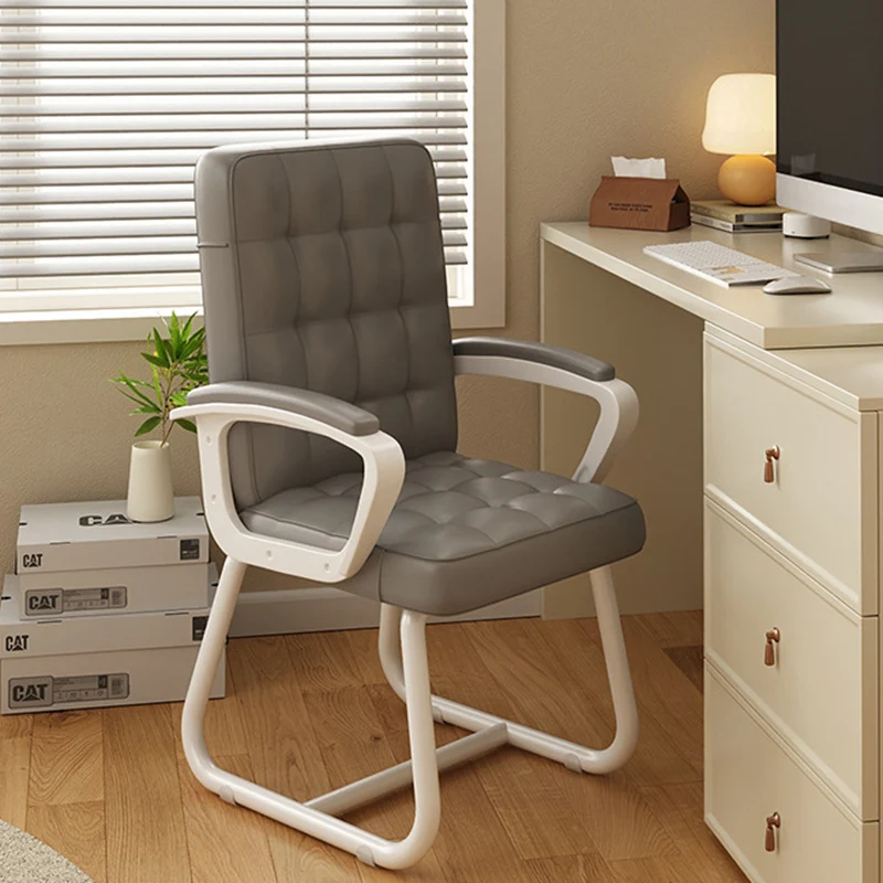 Modern Simplicity Rectangular PU Leather Carbon Steel Nylon Plywood Latex Desk Chair Backrest Armrest For Home Office