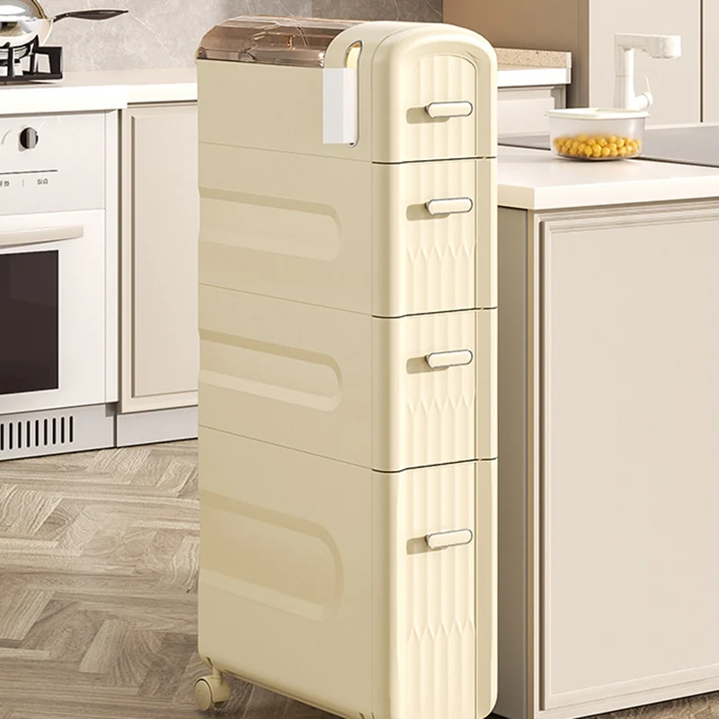 Modern Minimalist Rectangular PP Storage Cabinet 2/3/4-Drawer For Kitchen