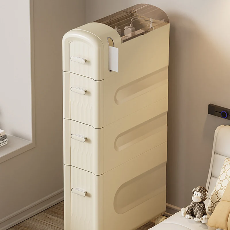 Modern Minimalist Rectangular PP Storage Cabinet 2/3/4-Drawer For Kitchen