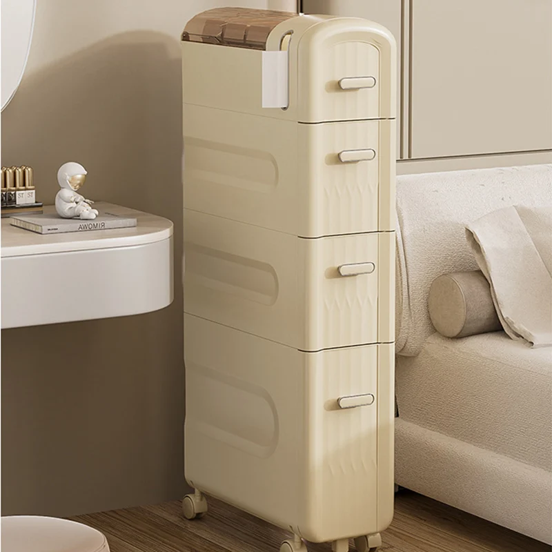 Modern Minimalist Rectangular PP Storage Cabinet 2/3/4-Drawer For Kitchen