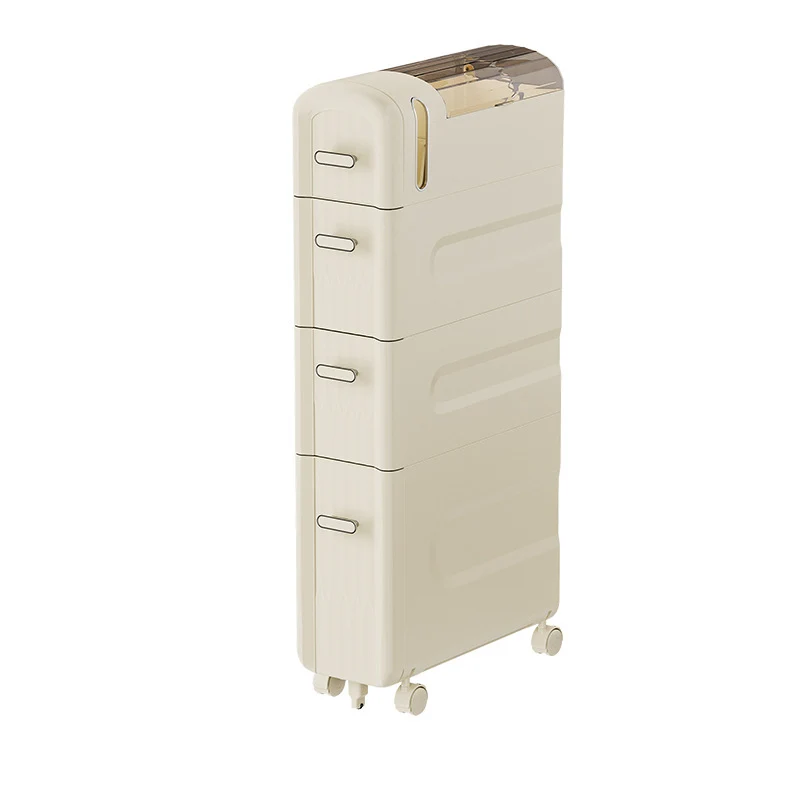 Modern Minimalist Rectangular PP Storage Cabinet 2/3/4-Drawer For Kitchen