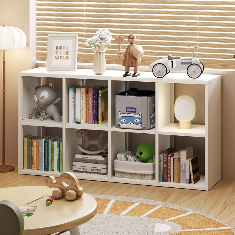Contemporary Scandinavian Square Steel Modular Bookshelf 4/6-Cabinet For Living Room