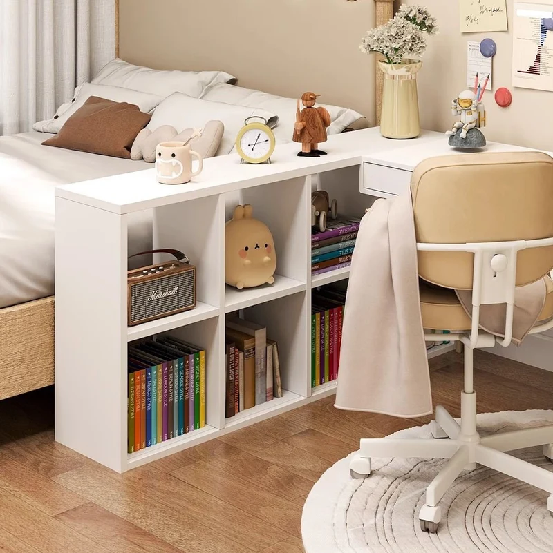 Contemporary Scandinavian Square Steel Modular Bookshelf 4/6-Cabinet For Living Room