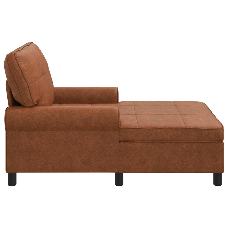 Chaise Lounge Castanho Couro Sintético 91 x 157 x 91 cm