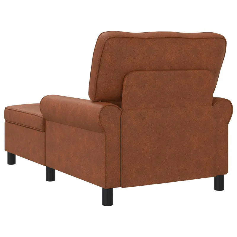Chaise Lounge Castanho Couro Sintético 91 x 157 x 91 cm