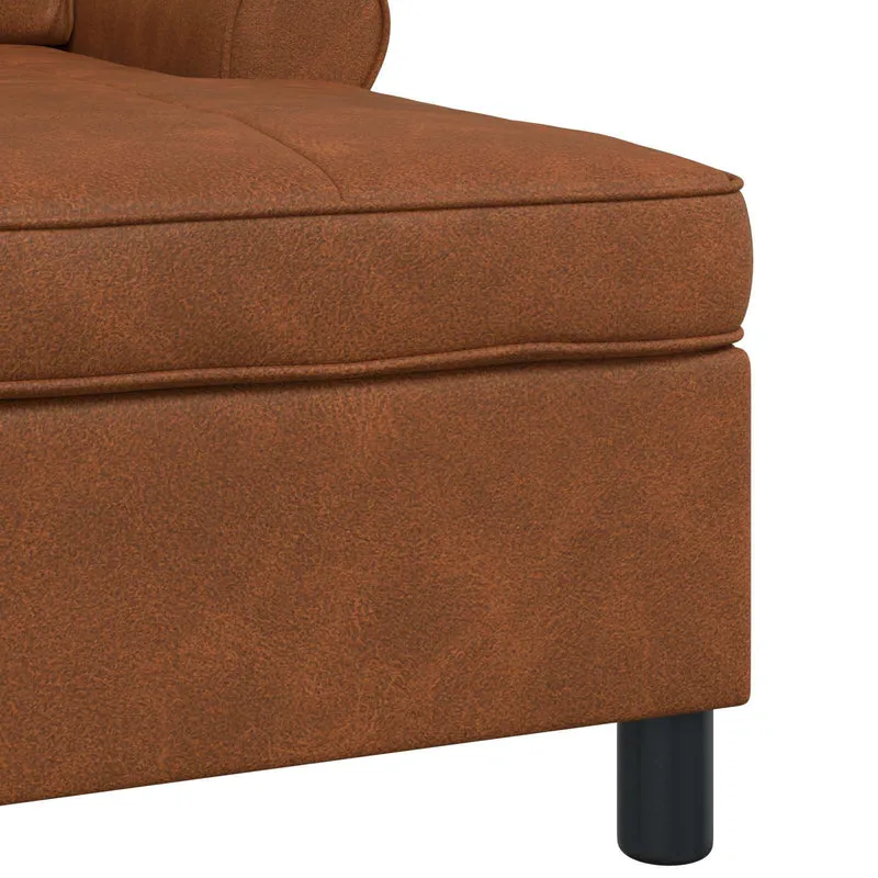 Chaise Lounge Castanho Couro Sintético 91 x 157 x 91 cm