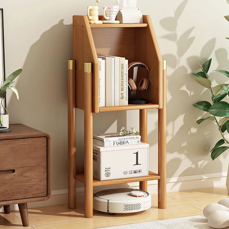 Traditional Vintage Bamboo Fiberboard Multi-functional Storage Sideboard 3/4-Tier Display Rack With Drawer For Home Office