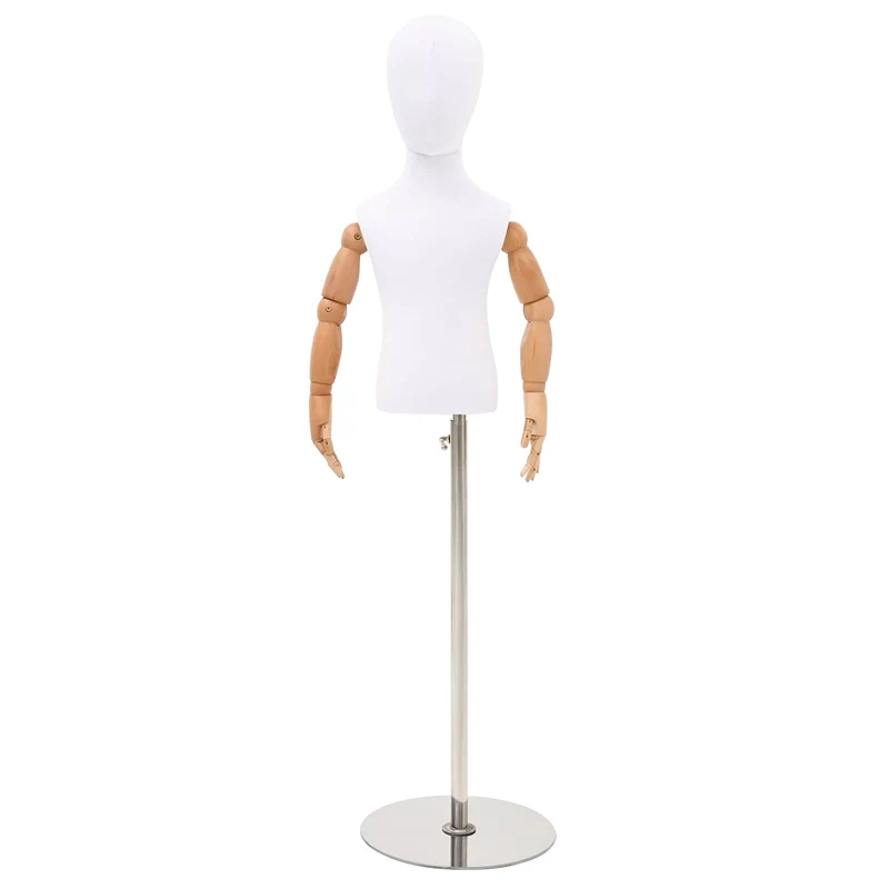 Mannequin Ajustável de 120-157 cm com Base Unisexo PP Branco