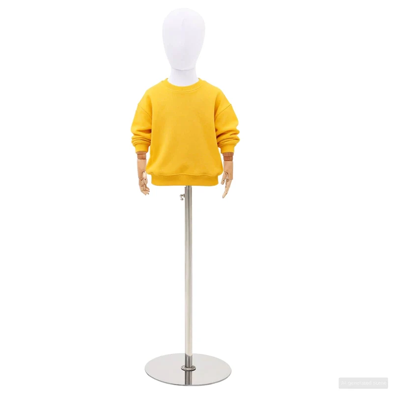 Mannequin Ajustável de 120-157 cm com Base Unisexo PP Branco