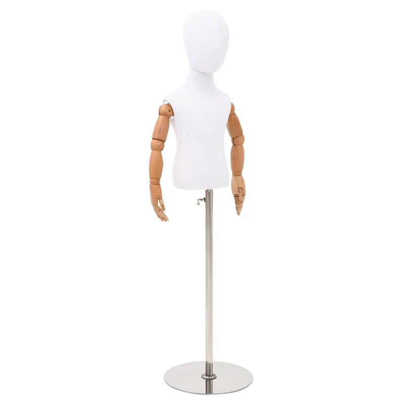 Mannequin Ajustável de 120-157 cm com Base Unisexo PP Branco