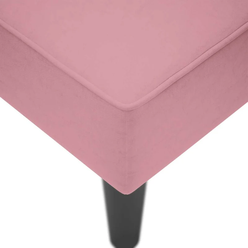 Chaise-longue com apoio de braço direito veludo rosa