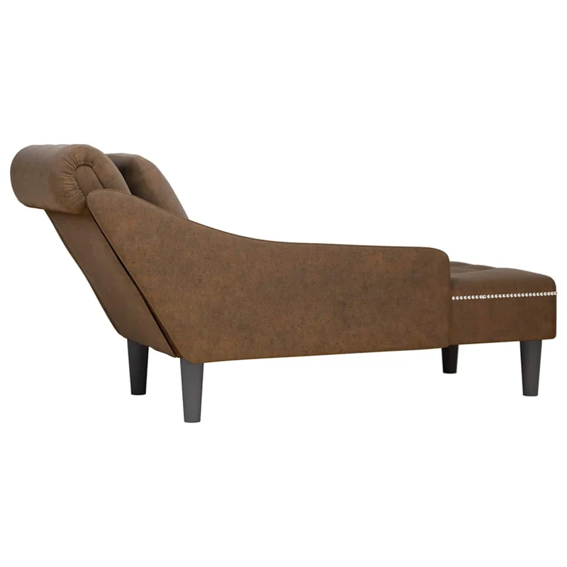 Chaise lounge c/ almofada/apoio braços direito couro artificial