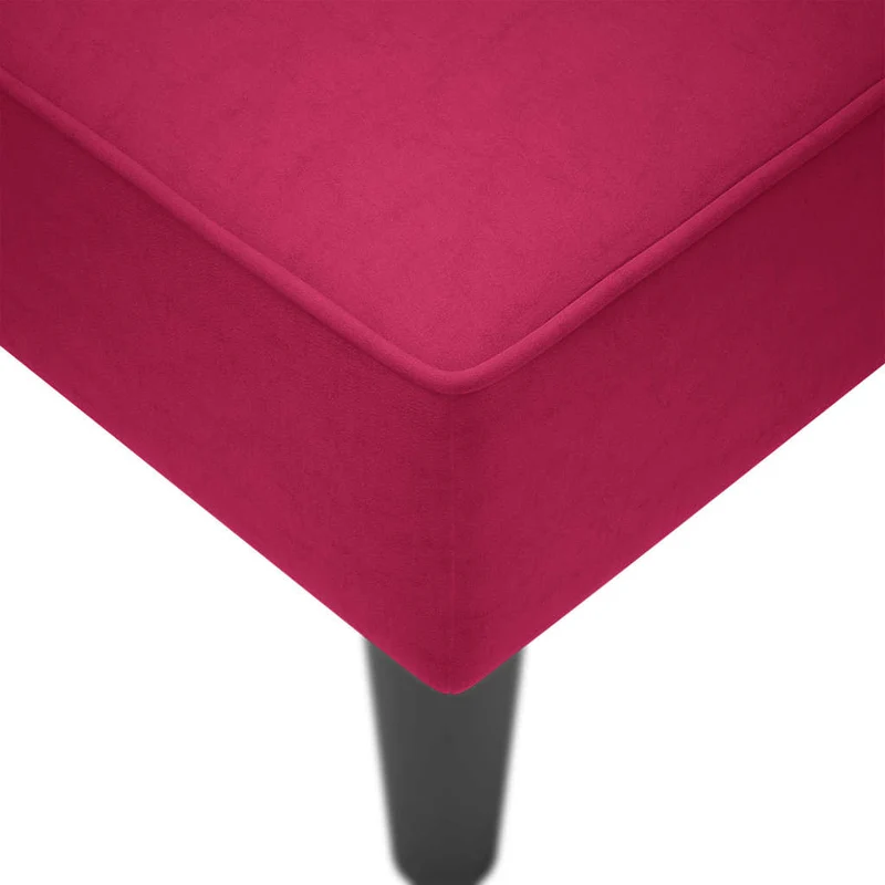 Chaise-longue com apoio de braço direito vinho tinto veludo