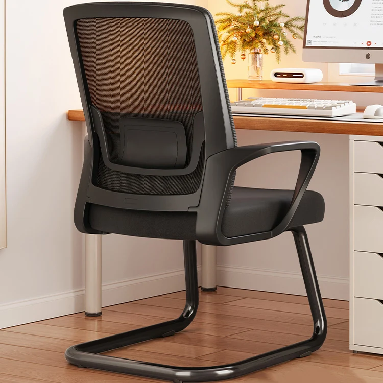 Contemporary Simplicity Square Mesh Fabric PP Steel Desk Chair Backrest Armrest For Study