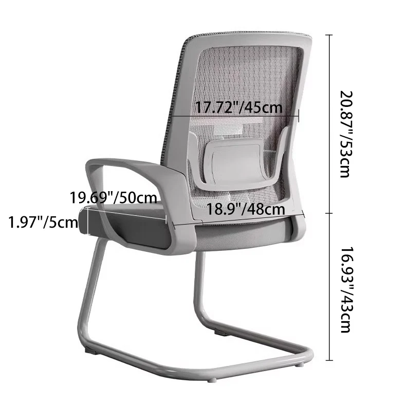 Contemporary Simplicity Square Mesh Fabric PP Steel Desk Chair Backrest Armrest For Study