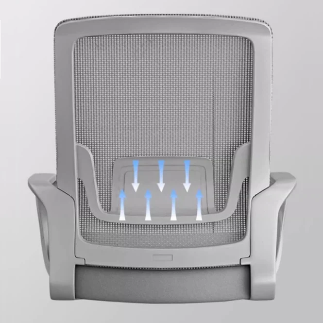Contemporary Simplicity Square Mesh Fabric PP Steel Desk Chair Backrest Armrest For Study