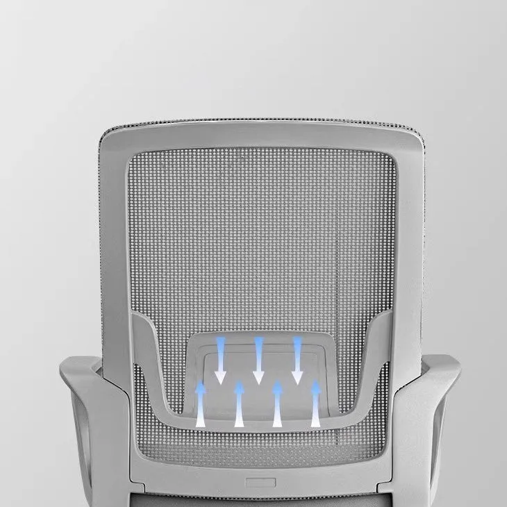 Contemporary Simplicity Square Mesh Fabric PP Steel Desk Chair Backrest Armrest For Study
