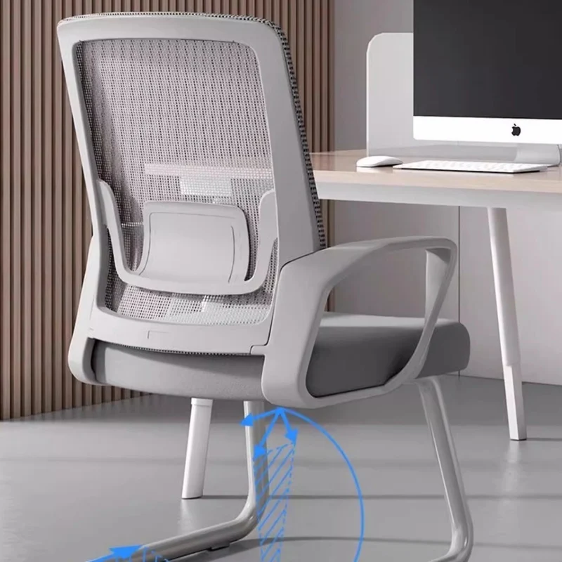 Contemporary Simplicity Square Mesh Fabric PP Steel Desk Chair Backrest Armrest For Study