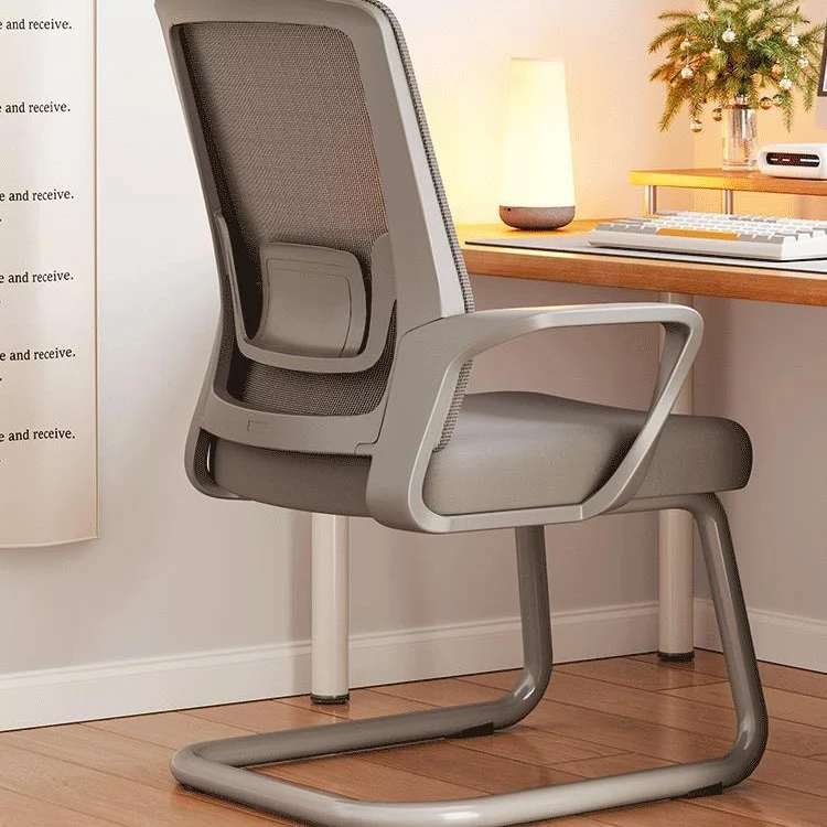 Contemporary Simplicity Square Mesh Fabric PP Steel Desk Chair Backrest Armrest For Study