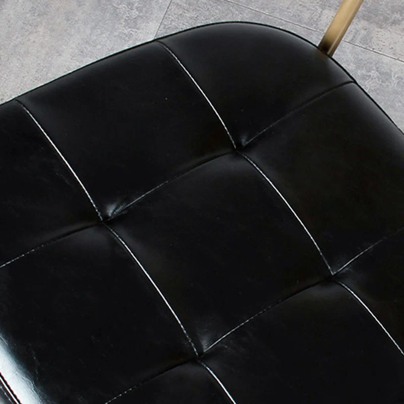 Traditional Vintage Square Cushion Iron PU Leather Sponge Dining Chair Backrest For Dining Room