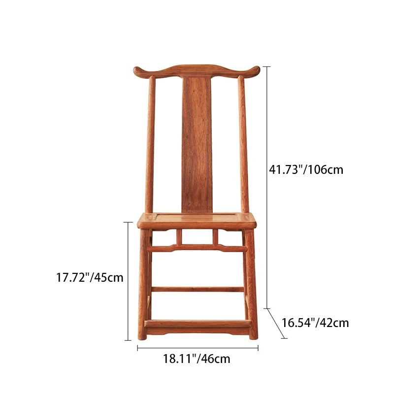 Traditional Vintage Rectangular Square Burma Rosewood Chair Backrest For Living Room