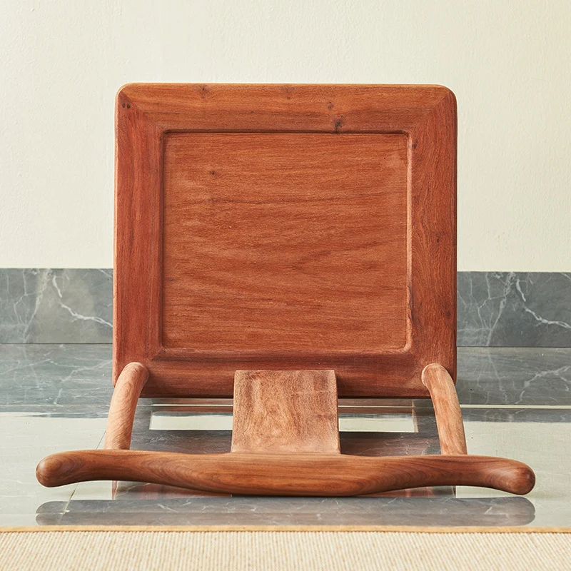 Traditional Vintage Rectangular Square Burma Rosewood Chair Backrest For Living Room