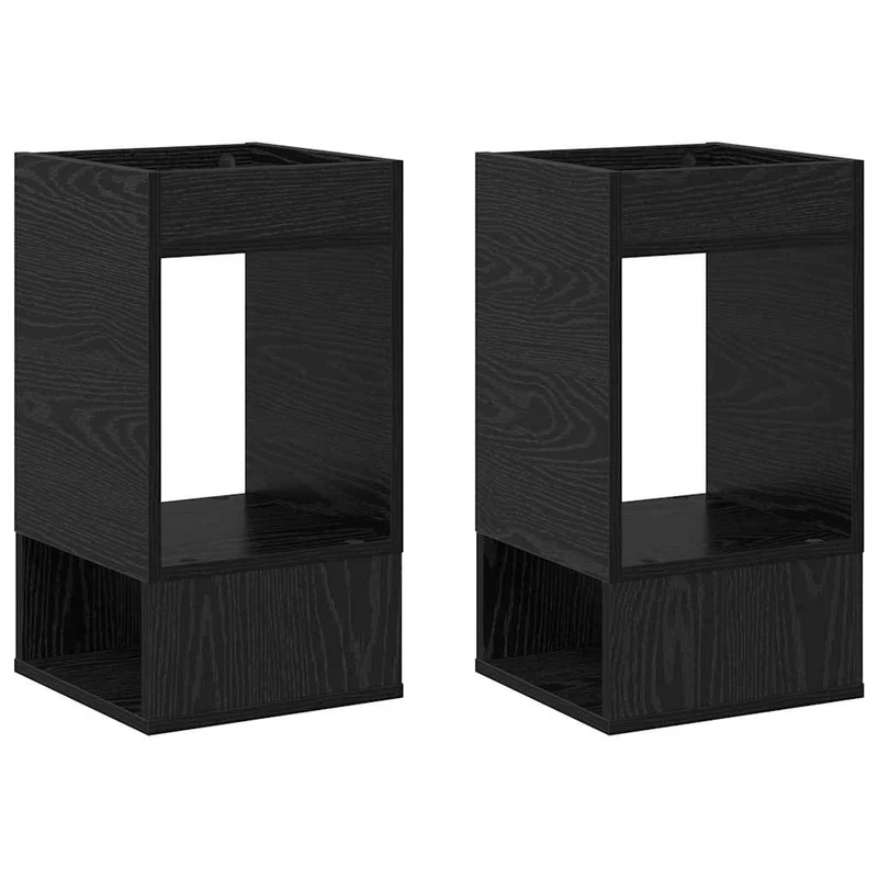 Mesa de apoio 2 unid. Carvalho Preto 30 x 30 x 56 cm