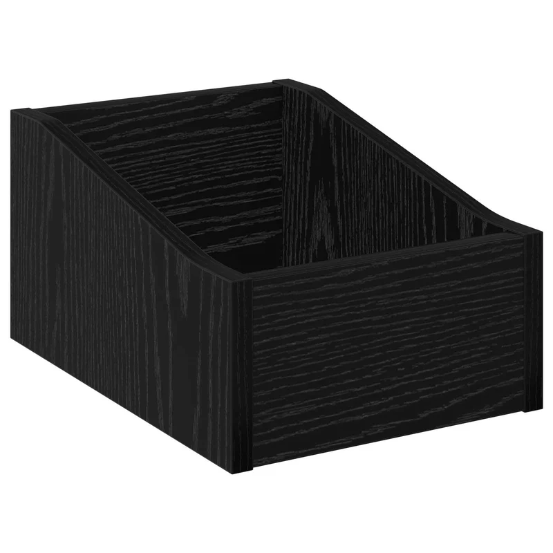 Caixa de Discos LP 2 unid. Carvalho Preto 23 x 33 x 16 cm