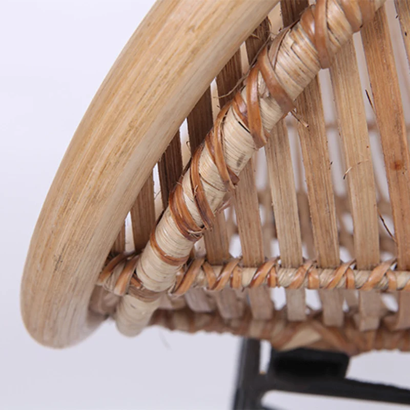 Durable Rattan & Iron Frame Armchair - Lightweight Versatile Chair For Garden