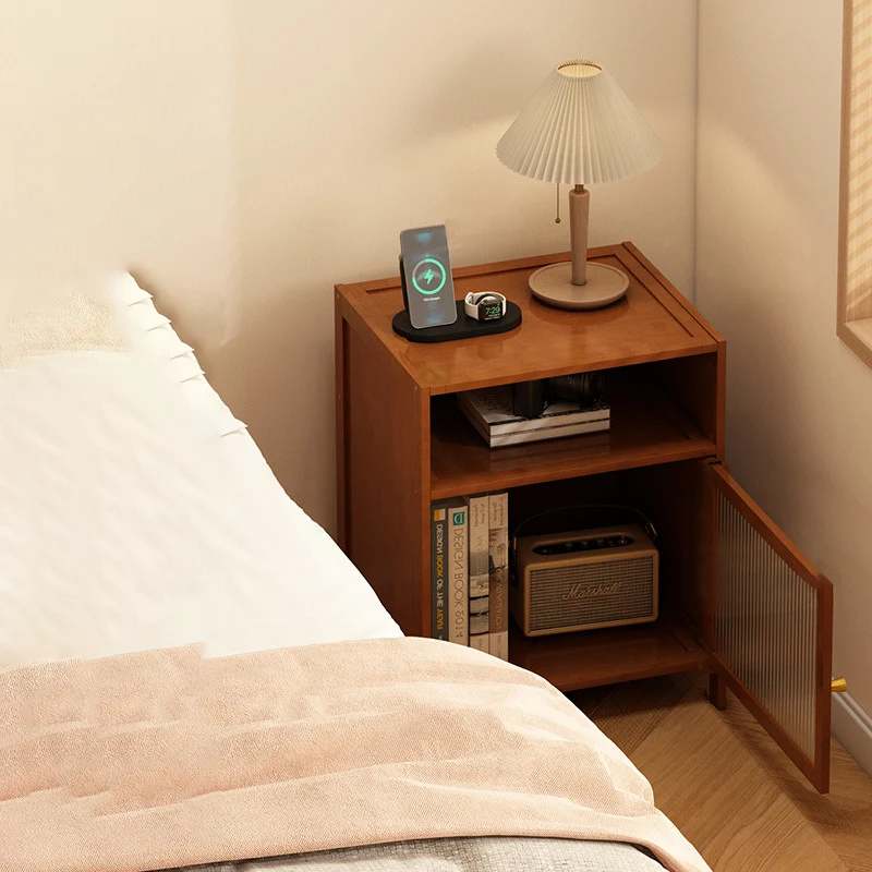 Modern Minimalist Bamboo MDF Acrylic Faux Rattan Rectangular Storage Cabinet 1/2/3-Cabinets For Bedroom