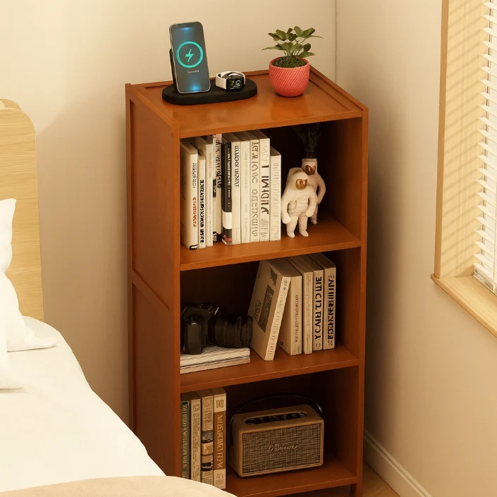 Modern Minimalist Bamboo MDF Acrylic Faux Rattan Rectangular Storage Cabinet 1/2/3-Cabinets For Bedroom