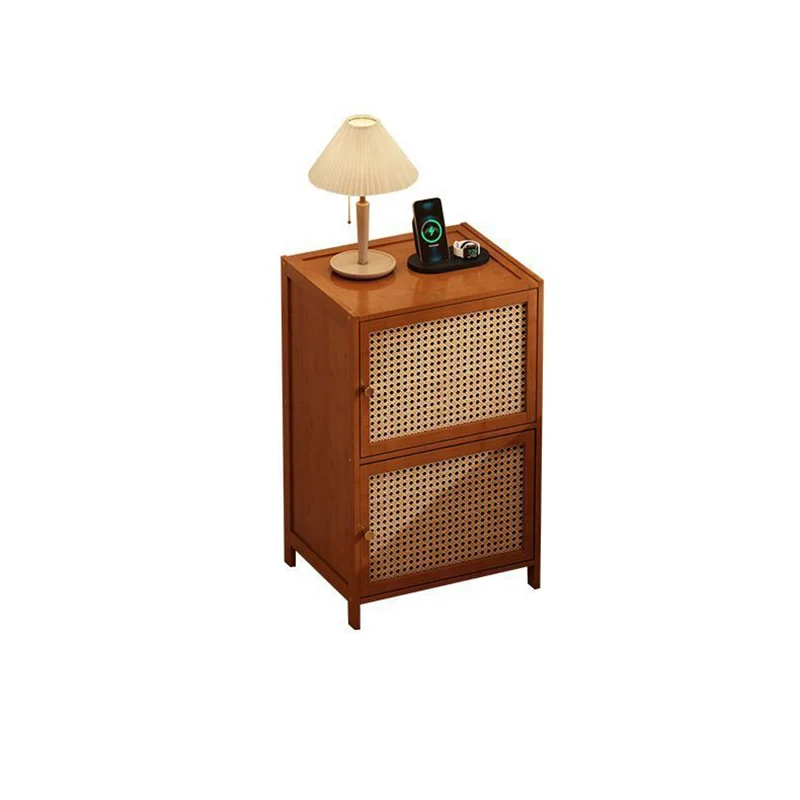 Modern Minimalist Bamboo MDF Acrylic Faux Rattan Rectangular Storage Cabinet 1/2/3-Cabinets For Bedroom