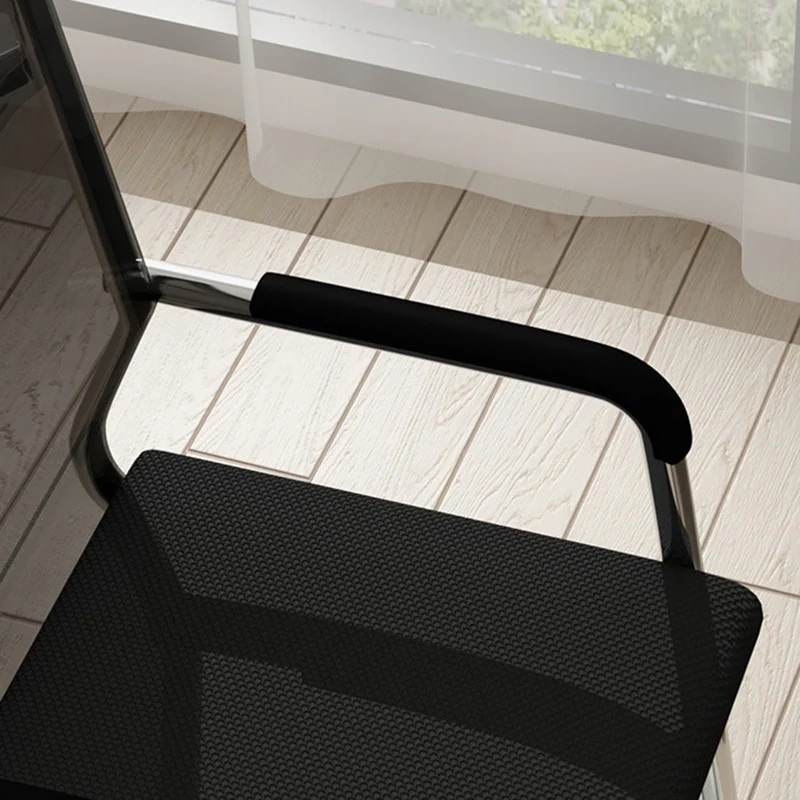 Modern Minimalist Rectangle Steel Mesh Desk Chair Backrest Armrest For Home Office