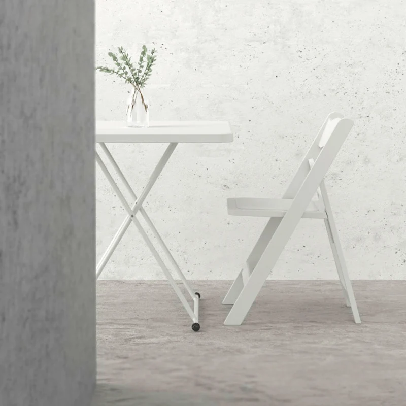 Modern Minimalist Foldable Square Plastic Chair Backrest For Living Room