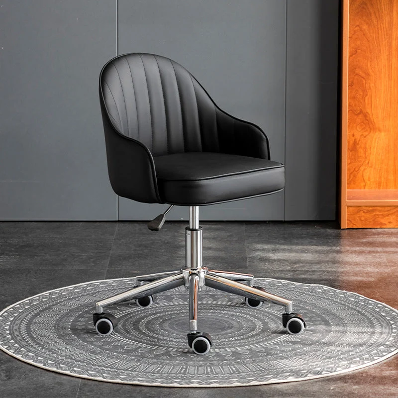 Modern Simplicity Faux Leather Sponge Stainless Steel SGS Desk Chair Backrest Movable For Home Office