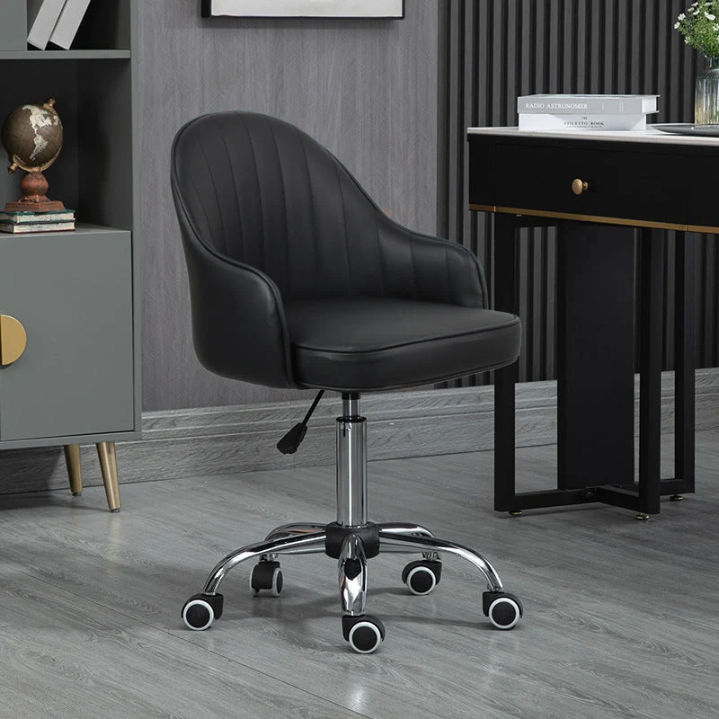 Modern Simplicity Faux Leather Sponge Stainless Steel SGS Desk Chair Backrest Movable For Home Office