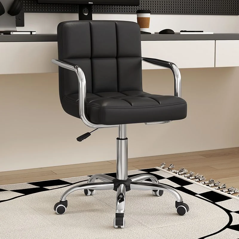 Modern Simplicity Faux Leather Steel SGS Sponge Square Lattice Desk Chair Backrest Swivel Adjustable For Home Office