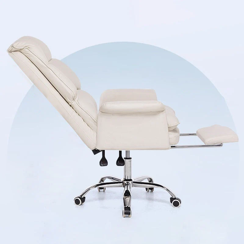 Modern Minimalist Square Rectangular Faux Leather Steel Desk Chair Backrest Armrest For Home Office