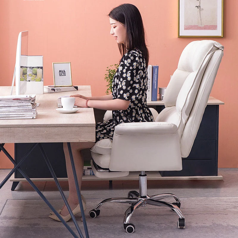 Modern Minimalist Square Rectangular Faux Leather Steel Desk Chair Backrest Armrest For Home Office