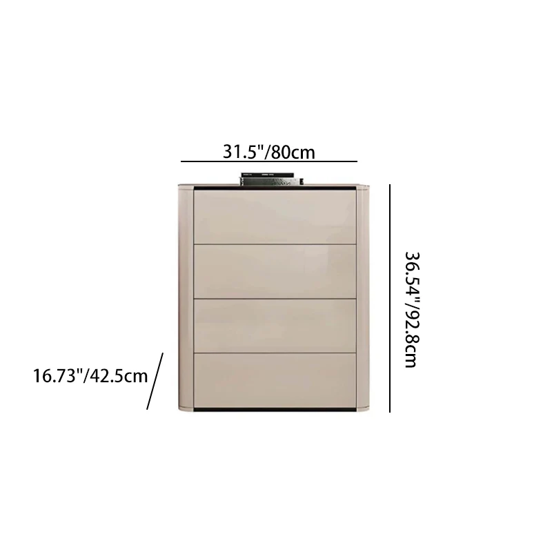 Modern Minimalist Rectangular Storage Cabinet - MDF: Stable Structure, Smooth Drawers, Easy-Clean Surface & Space-Saving Vertical Design For Living Room & Bedroom