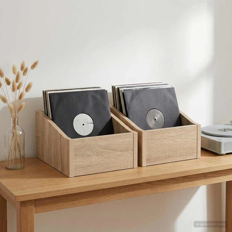 Caixa de Discos LP 2 unid. Carvalho Sonoma 23 x 33 x 16 cm