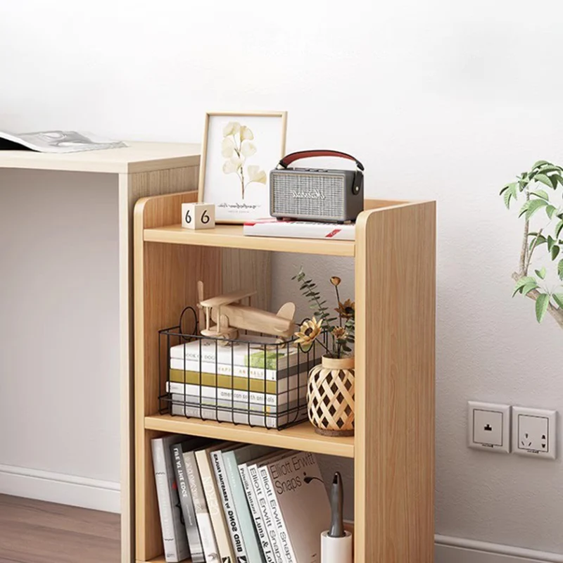 Modern Minimalist Movable Rectangular MDF Plastic Storage Cabinet 3-Tier For Study